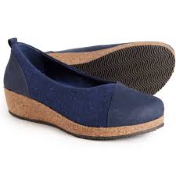 Stegmann Shoes - Stegmann of Portugal Navy Sophie Nubuck Wedge—worn once —-EUC—Size 9.5